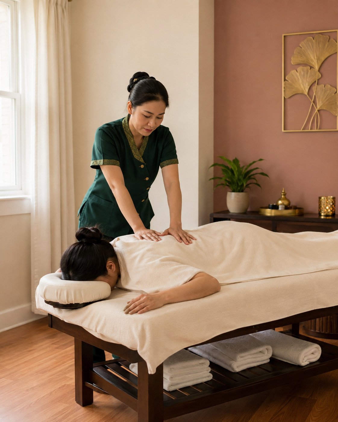 Female therapist providing a professional massage treatment at Mira Massage Altona